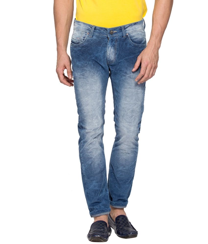 skinny fit blue jeans