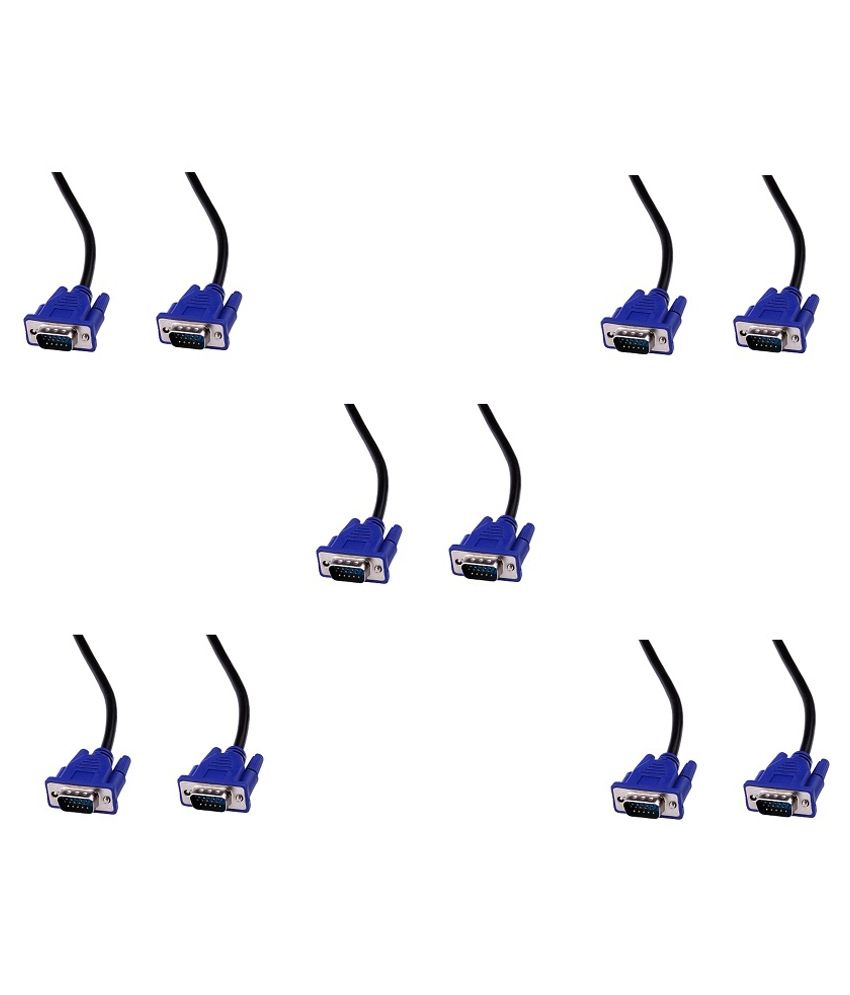 Storite 15 Pin Vga Male To Male High Quality Cable Lead For Pc Monitor, Lcd Tv - Pack Of 5 available at snapdeal for Rs.799