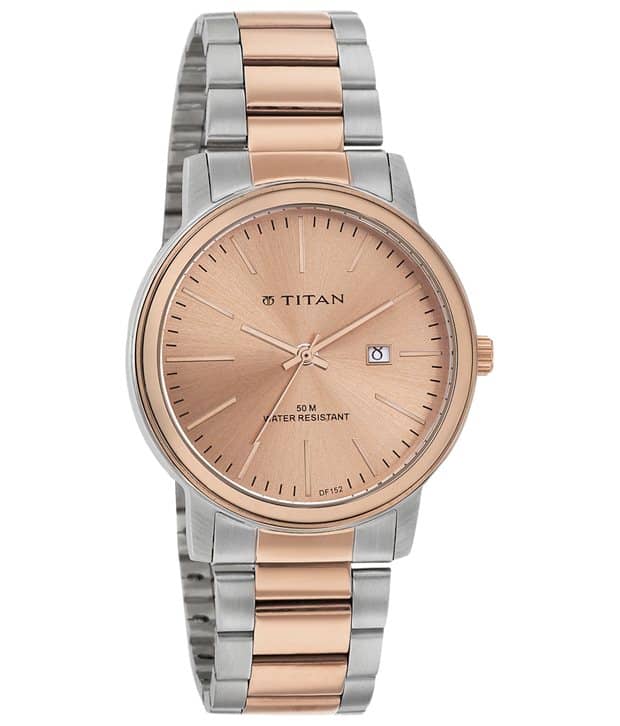 titan silver gold watch