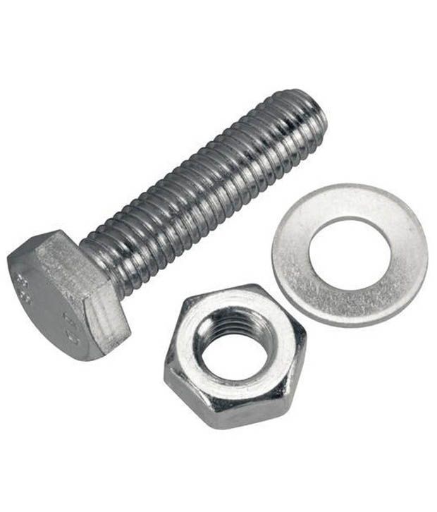 Vinayak Fasteners Stainless Steel 8mm Nut Bolt With Washer 5 Pieces available at snapdeal for Rs.52