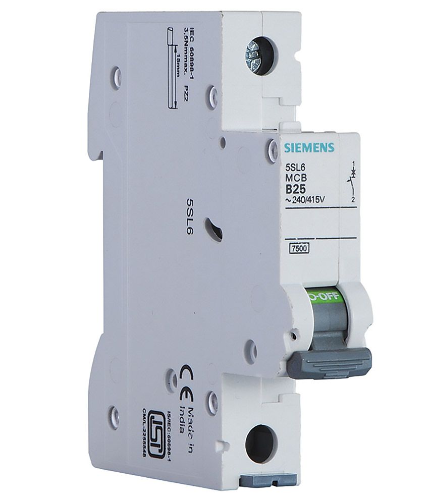 Siemens Betagard 5sl Miniature Circuit Breaker With B Characteristics - 1 Pole , 25 Amp 7.5ka available at snapdeal for Rs.380