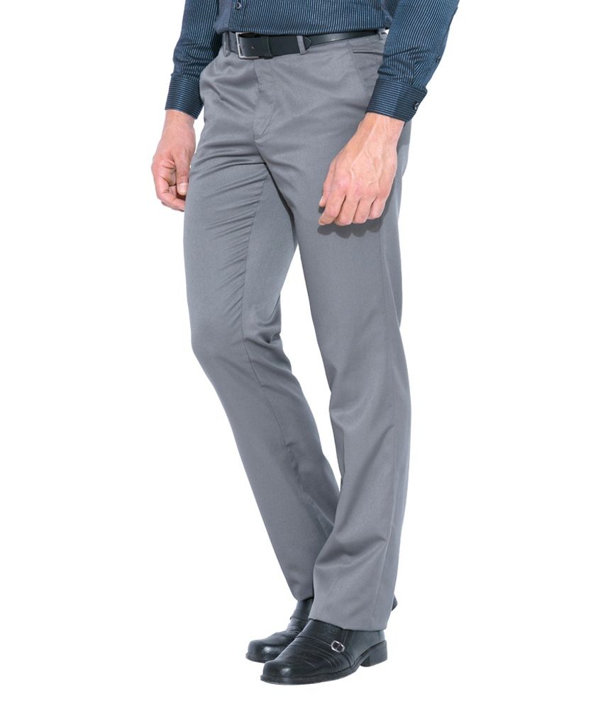 Librazo Grey Slim Fit Formal Trouser available at snapdeal for Rs.345