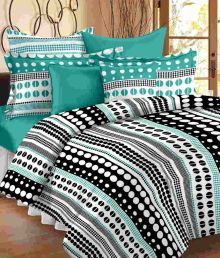 Story@home 186 Tc Mix N Match 100% Cotton Polka Dots Double Bedsheet With 2 Pillow Covers