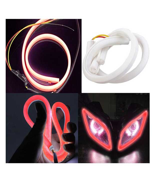 44% OFF on Harman Flexible 30cm Bike Headlight Led Drl Red Tube