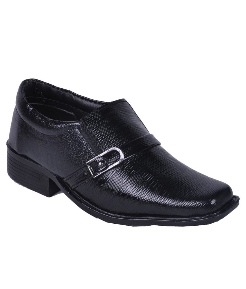 flipkart black formal shoes
