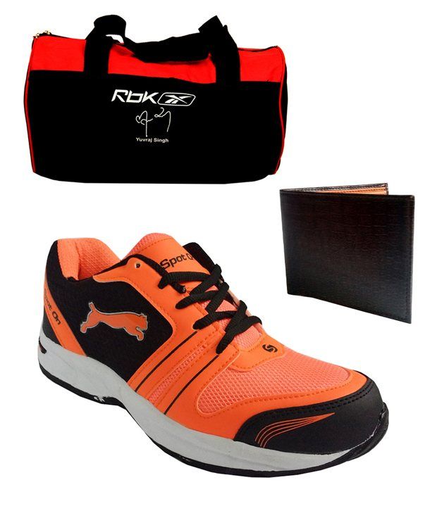 Spot On Men's Sport Running Shoes Reebok Gym Bag And Wallet Combo available at snapdeal for Rs.779