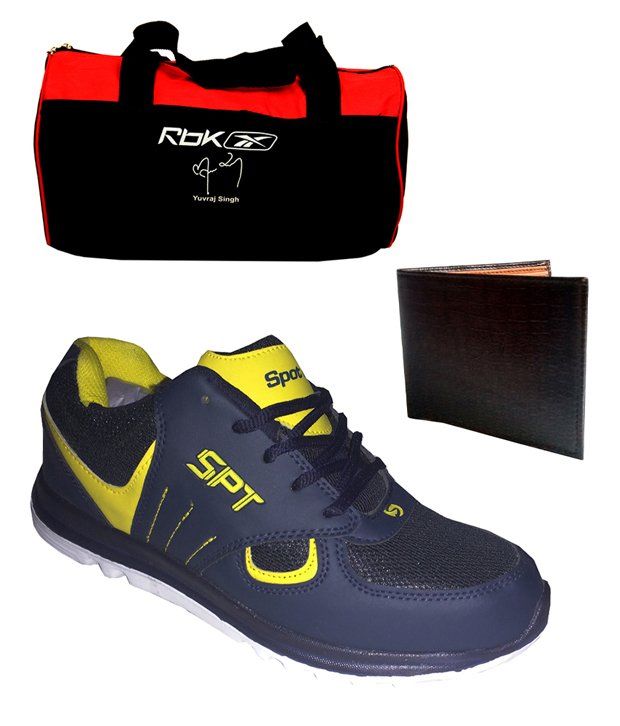 Spot On Men's Sport Running Shoes Reebok Gym Bag And Wallet Combo available at snapdeal for Rs.859