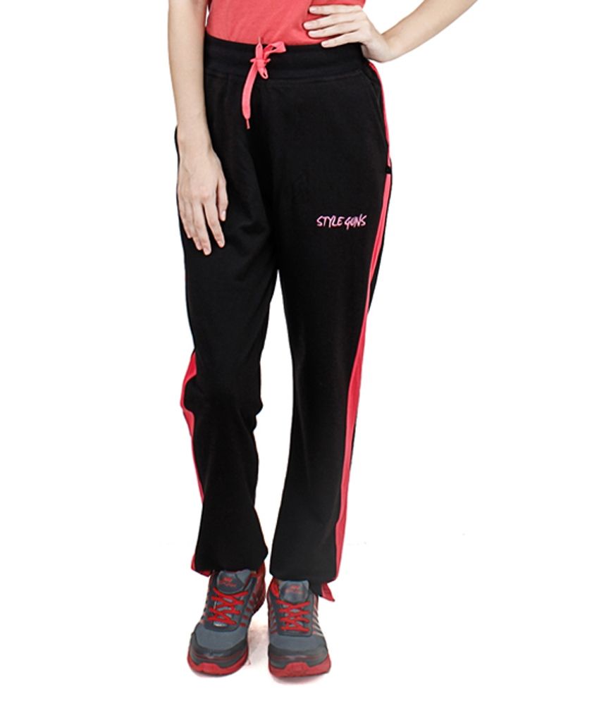 women's black track pants