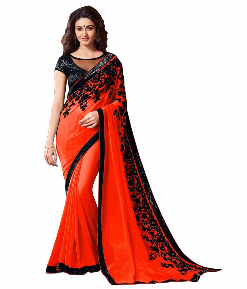red chiffon sarees online