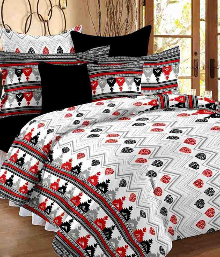 Nivrati White Printed Cotton 1 Single bedsheet With 2 Pillow Cover available at snapdeal for Rs.100