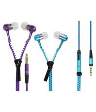 Paracops Zipper3 In Ear Wired Earphones With Mic Purple