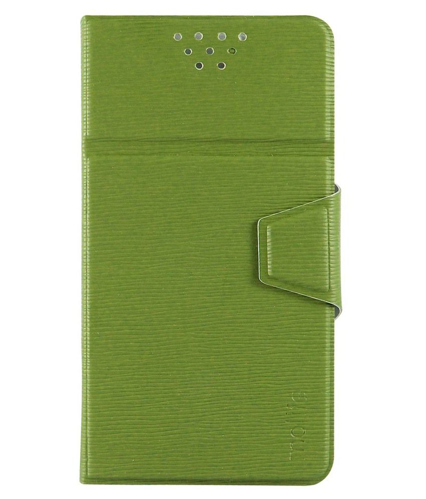 Molife Universal Flip Cover For Xolo Q1001 - Green available at snapdeal for Rs.249