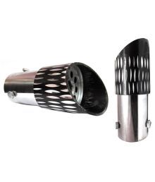 Takecare Medium Stainless Steel Silencer Muffler Tip Pipe For Maruti Alto K-10-black & Silver