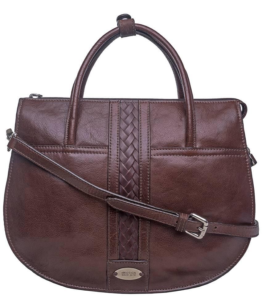 Hidesign Brown Leather Shoulder Bag - Buy Hidesign Brown Leather Shoulder Bag Online at Low 