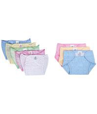 Baby Joy Multicolor Cloth Nadi and Velcro Cotton Diaper - S...