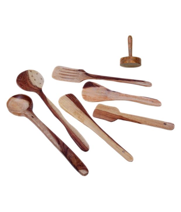 Desi Karigar Wooden Skimmer With Masher - Set Of 7 available at snapdeal for Rs.249