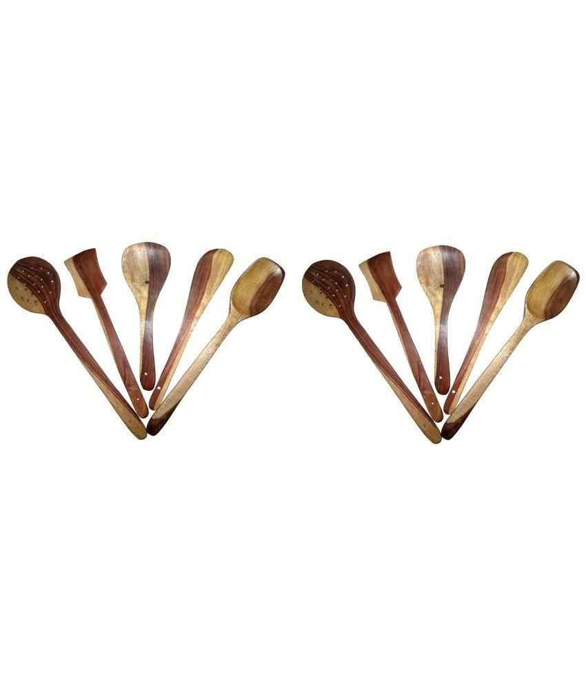 My Store Kitchenware Series Woodne Skimmer - Set Of 10 available at snapdeal for Rs.285