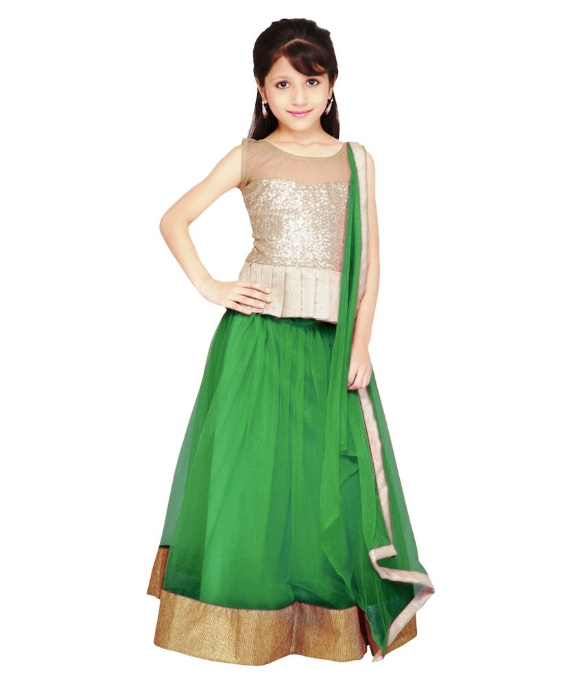 green lehenga choli dupatta
