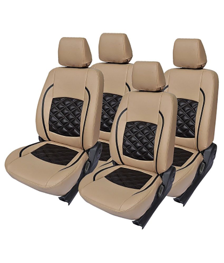 Musicar Beige Leatherite Car Seat Cover For Hyundai Eon