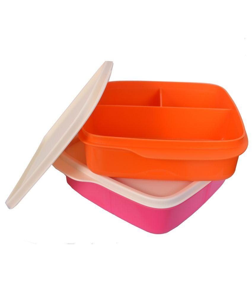Tupperware Multicolour Virgin Plastic Lunch Box - Set Of 2 available at snapdeal for Rs.715