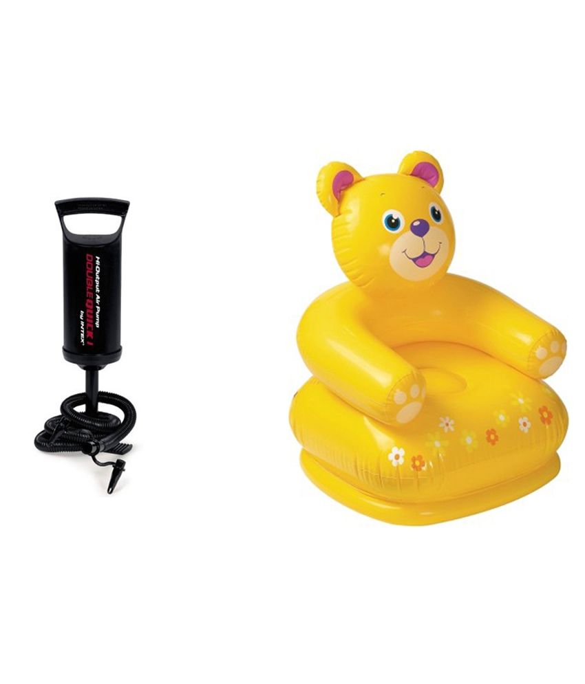 Jainsoneretail Combo Of Multicolour Plastic Inflatable Teddy Bear Chair And Air Pump available at snapdeal for Rs.843
