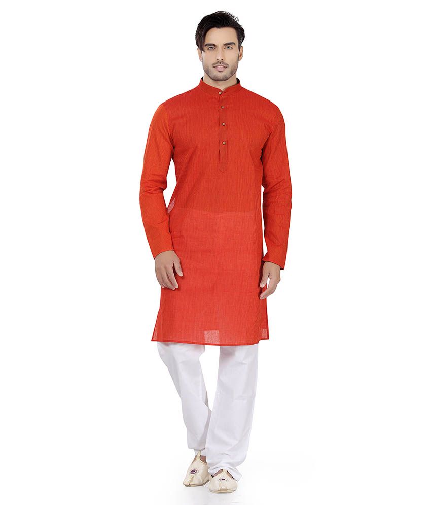 Ishin Orange Kurta Pyjama Sets available at snapdeal for Rs.856