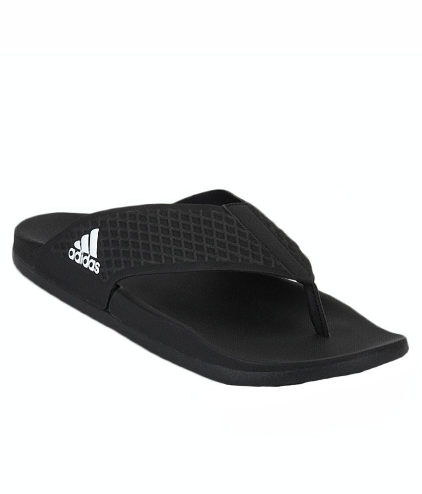 all black adidas flip flops