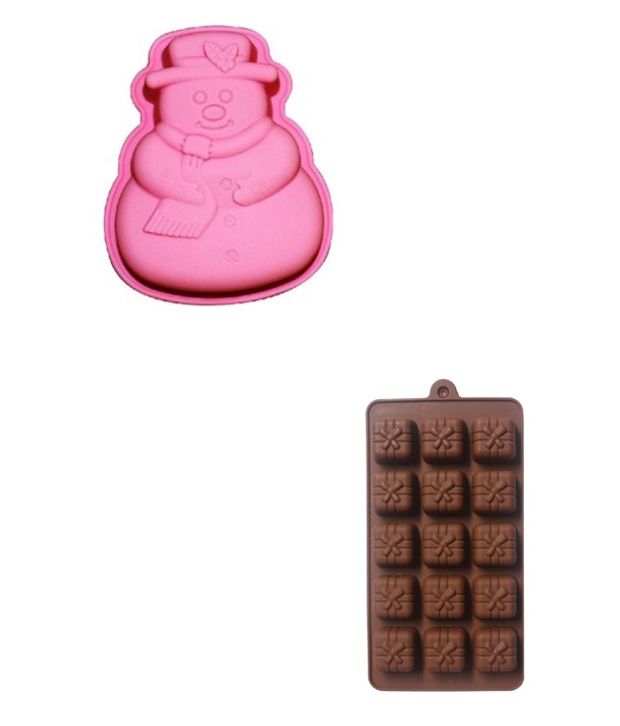 Creativities International Silicon Combo Of Snowman Cake Pan With Gift Box Shape Chocolate Mould available at snapdeal for Rs.350
