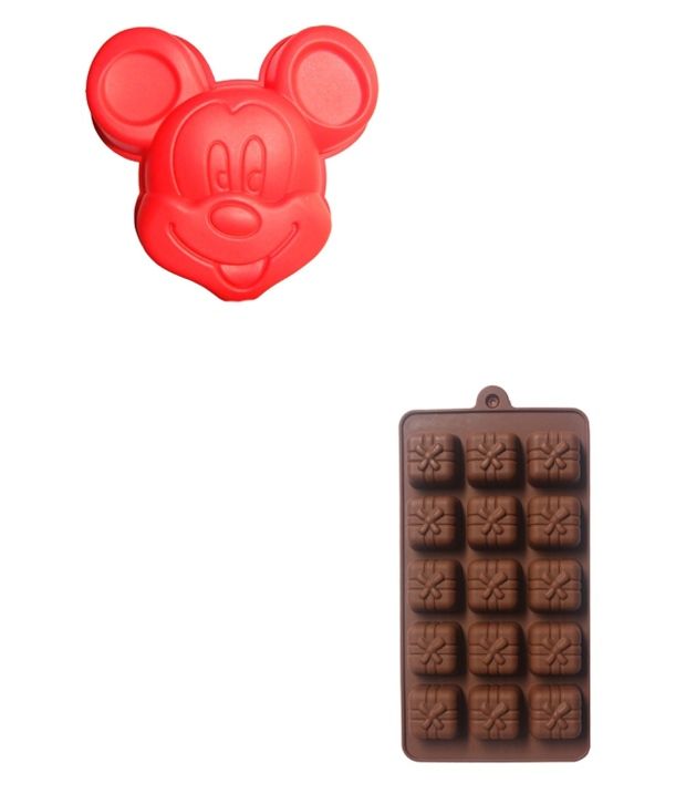 Creativities International Silicon Combo Of Mickey Mouse Cake Pan With Gift Box Shape Chocolate Mould available at snapdeal for Rs.350