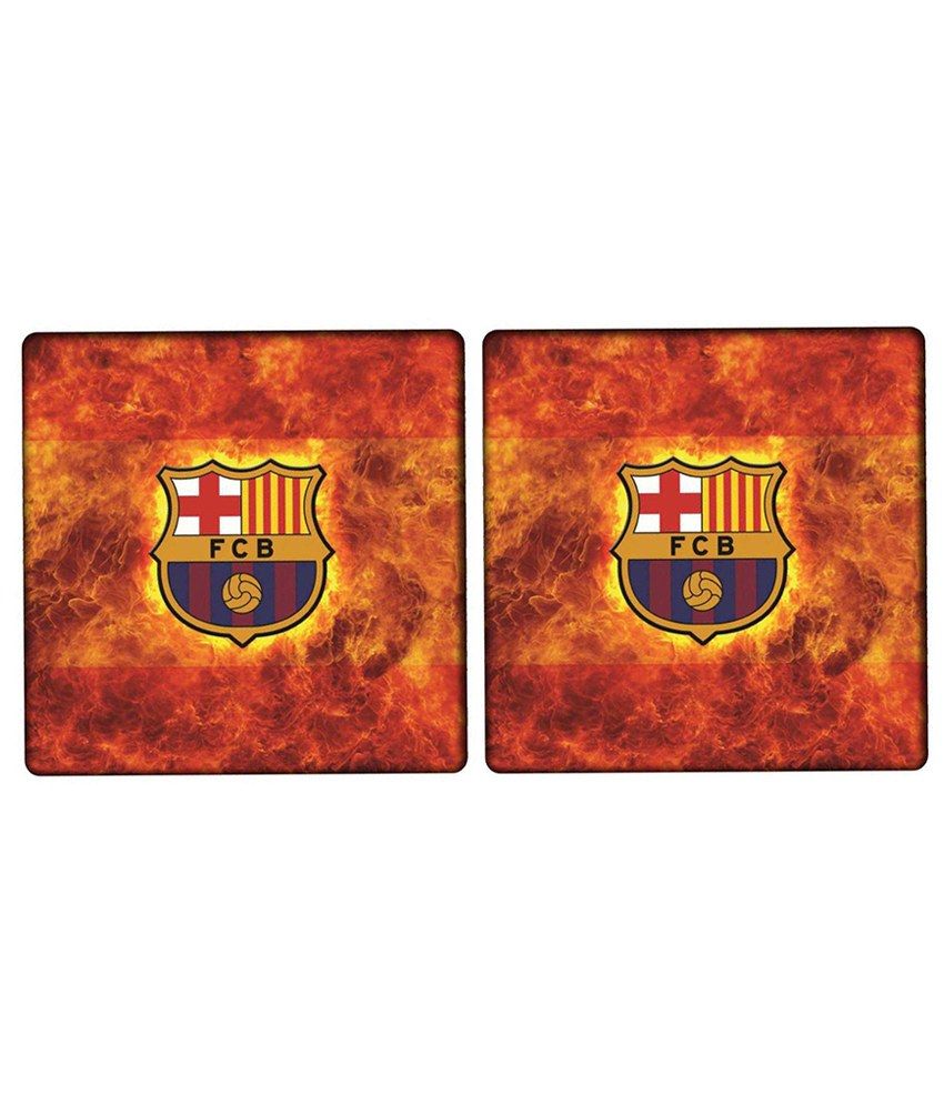 Mango Orchard Multicolour Wooden Football Club Table Coaster - Set Of 2 available at snapdeal for Rs.301