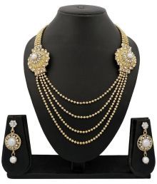Meenaz Traditional Necklace Sets Jewellery Sets Gold Plated With Earrings For Women,girls Nl103