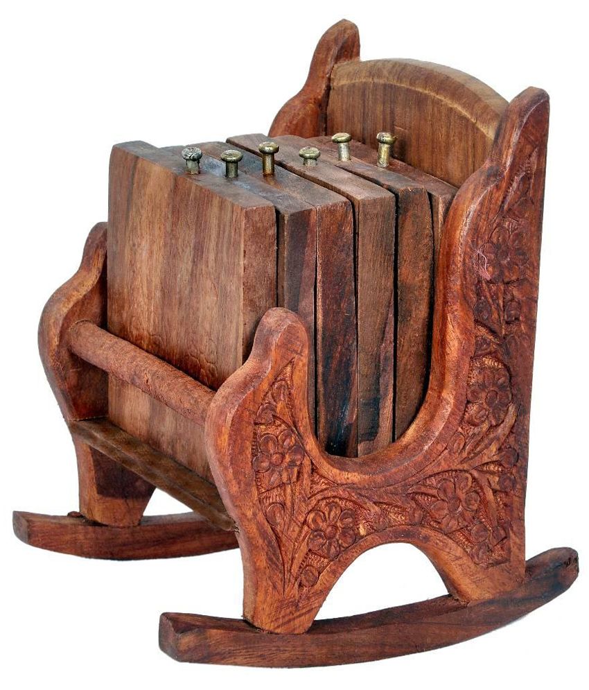 Ambience Wooden Rocking Chair Tea Coaster Set - 6 Pieces available at snapdeal for Rs.345