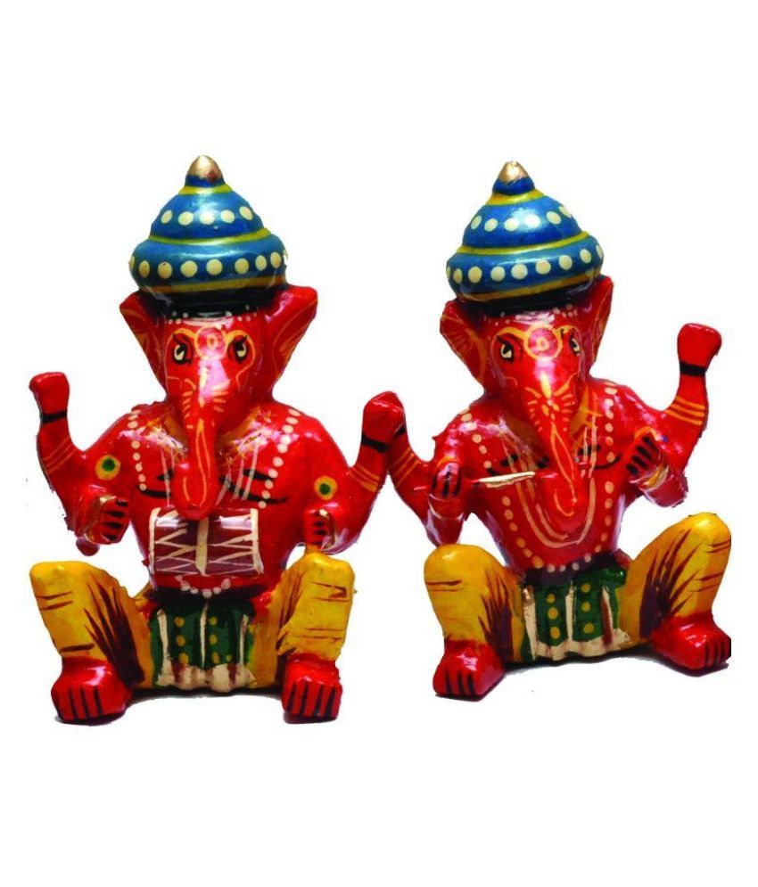 Rekhaakriti Glossy Wood Ganesha God Idols - Pack Of 2 available at snapdeal for Rs.219