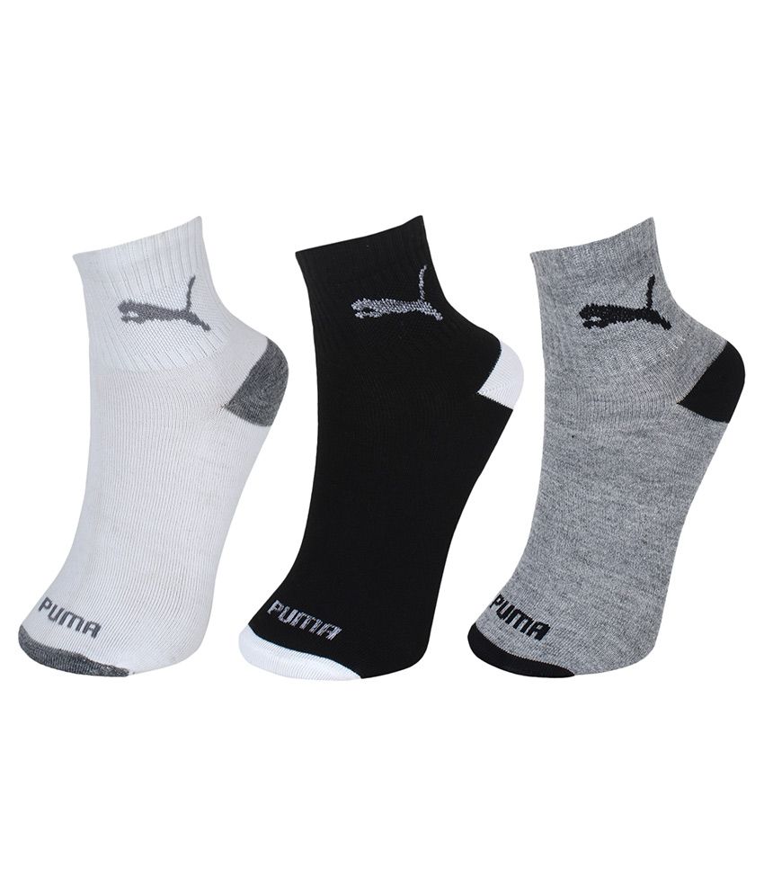 Puma Multicolour Nylon Ankle Length Socks Pair Of 3 available at snapdeal for Rs.205