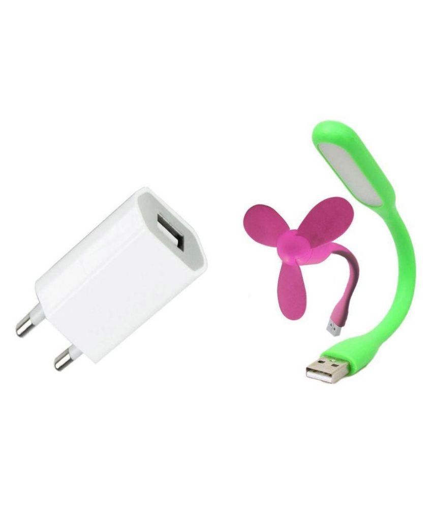 Gadget Deals Combo Of Portable Usb Fan And Usb Led Light With Usb Adapter Connector - Multicolor available at snapdeal for Rs.192