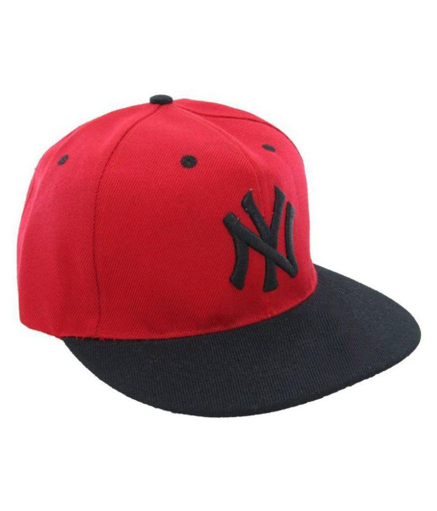 FAS Red NY Embroidered Snapback and Hip Hop Caps available at SnapDeal
