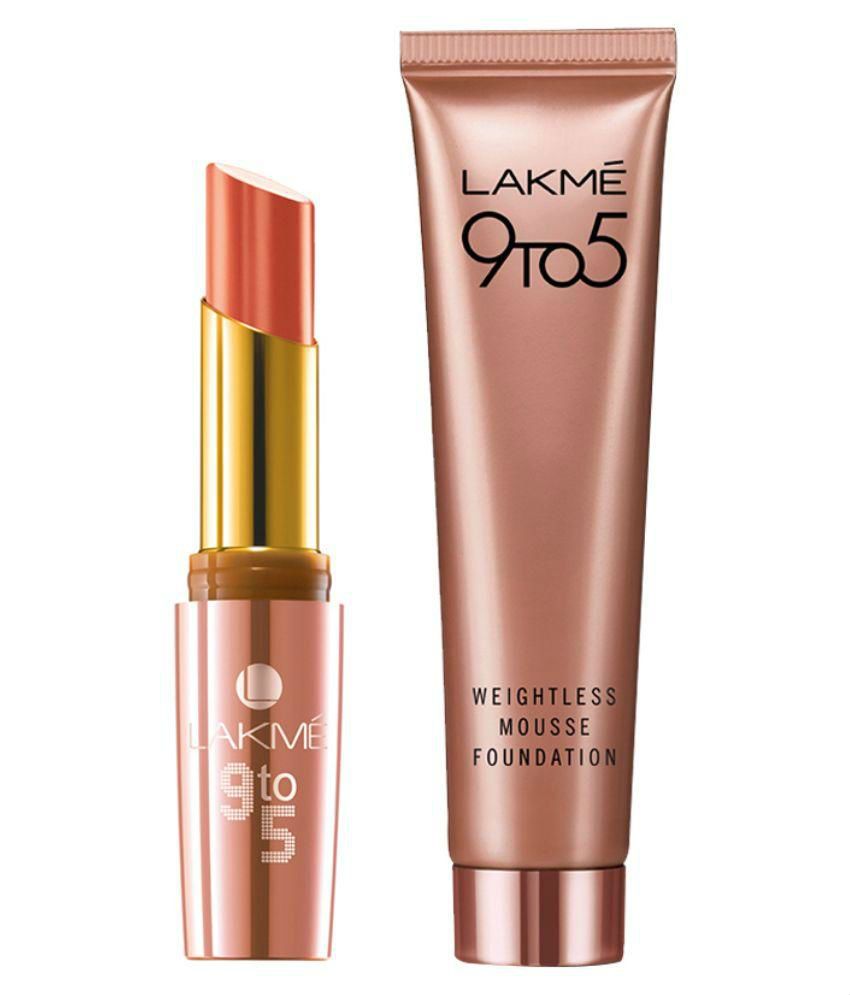Lakme 9 To 5 Matte Mr8 Orange Edge Lipstick 3.6gm & Lakme Absolute Matt Skin Natural Ivory Fair 01 Mousse 25g available at snapdeal for Rs.1025