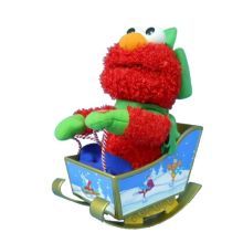 Kurt Adler Se7105 Sesame Street Singing Elmo Rocking Sleigh Animated Musical Tablepiece, Plays The T