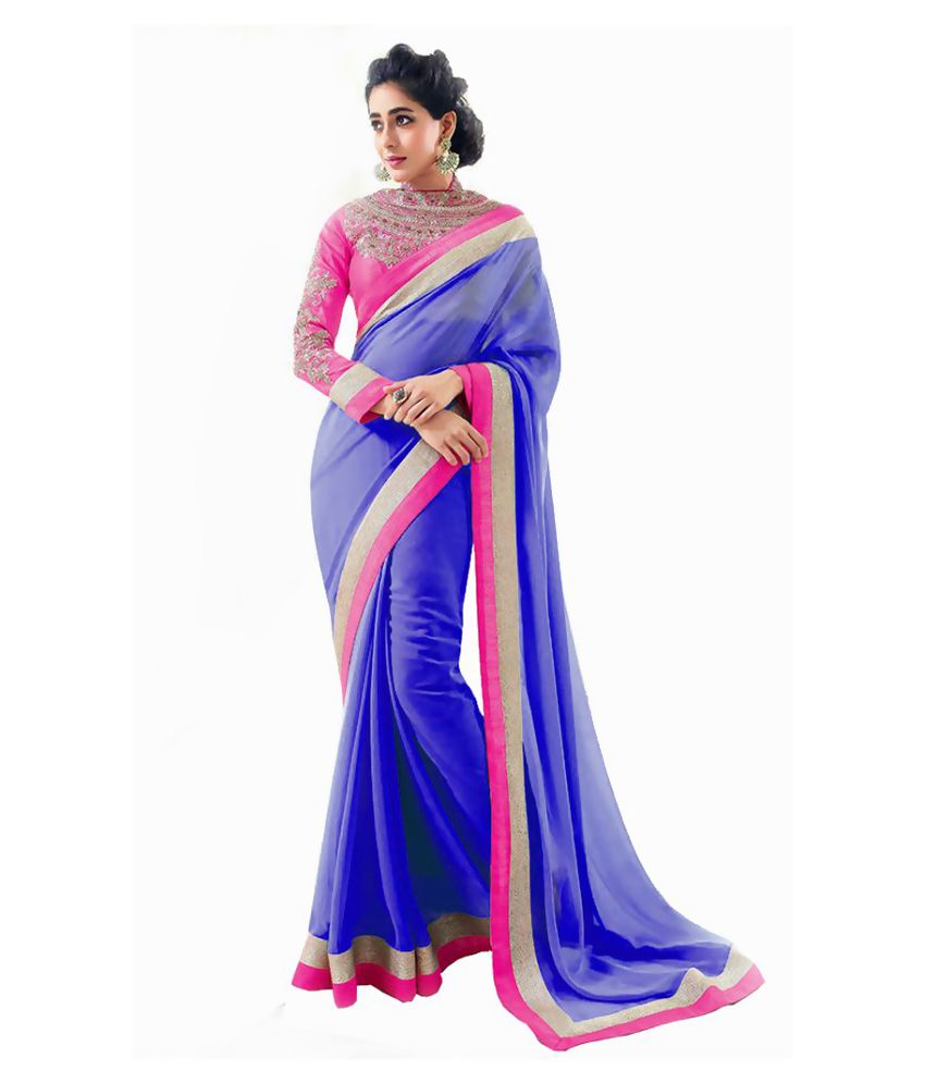 Sareez House Purple Chiffon Saree available at snapdeal for Rs.550