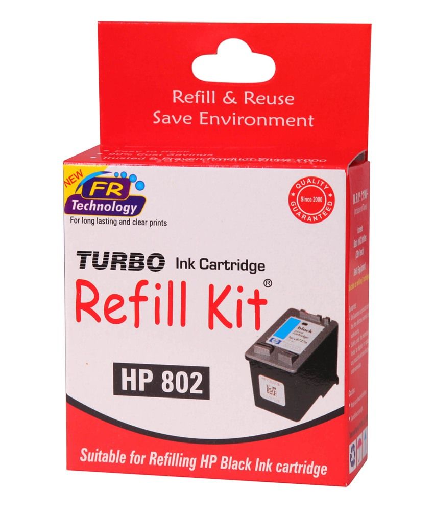 Turbo Refill Kit For Hp 802 Black Ink Cartridge available at snapdeal for Rs.294