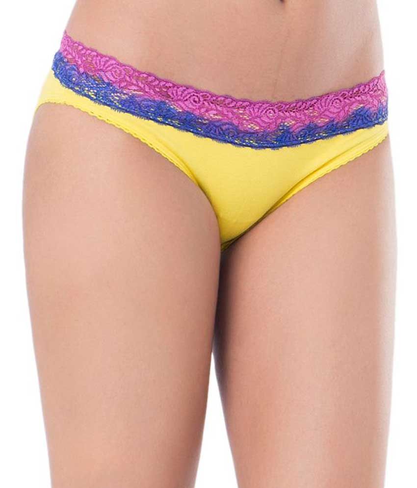 Buy Prettysecrets Yellow Cotton Bikini Panties Online At Best Prices In