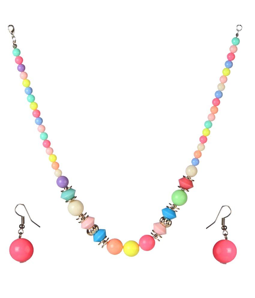Beadside By Jewelmaze Multicolor Beads Necklace Set available at snapdeal for Rs.99