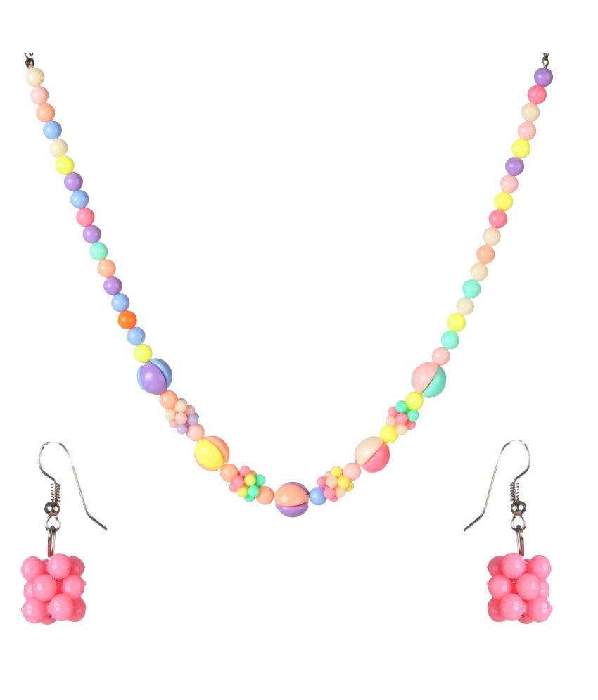 Beadside By Jewelmaze Multicolor Beads Necklace Set available at snapdeal for Rs.99