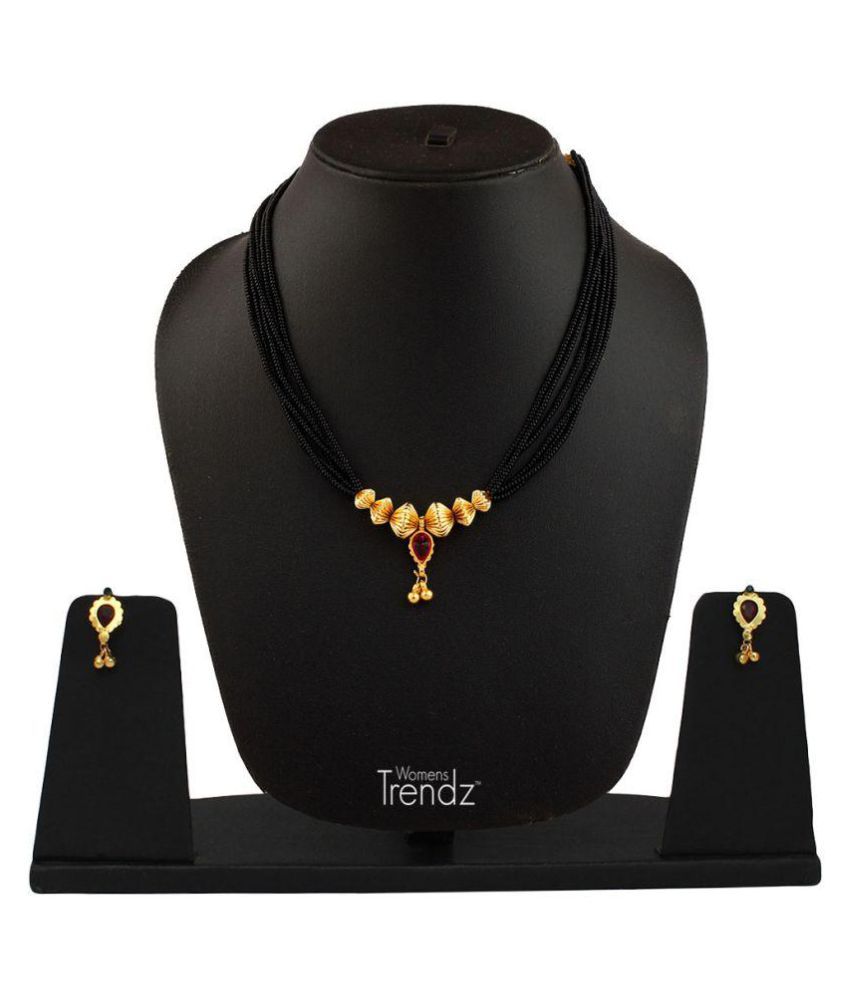 Womens Trendz Single Panadi Maanchali 24k Gold Plated Alloy Mangalsutra And Earring Set available at snapdeal for Rs.555