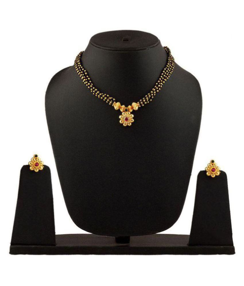 Womens Trendz Jhondhala Poat Saaj Ghat24k Gold Plated Alloy Mangalsutra And Earring Set available at snapdeal for Rs.570