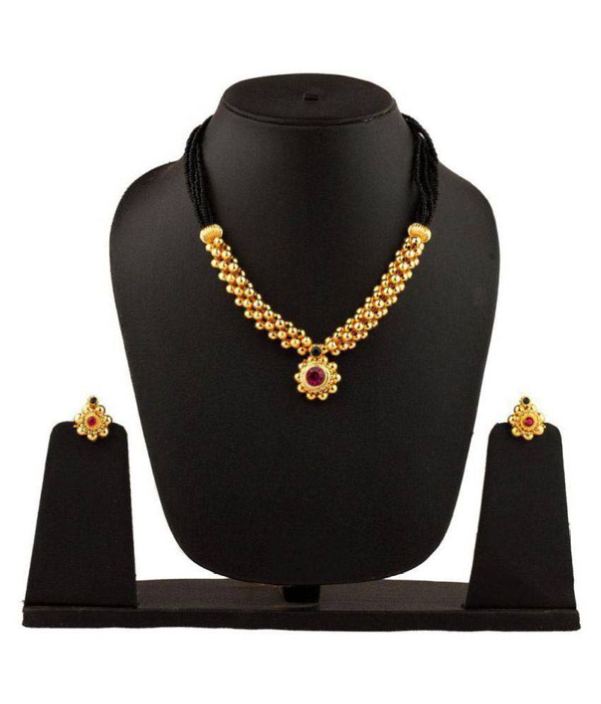 Womens Trendz Ardha Thushi24k Gold Plated Alloy Mangalsutra And Earring Set available at snapdeal for Rs.710