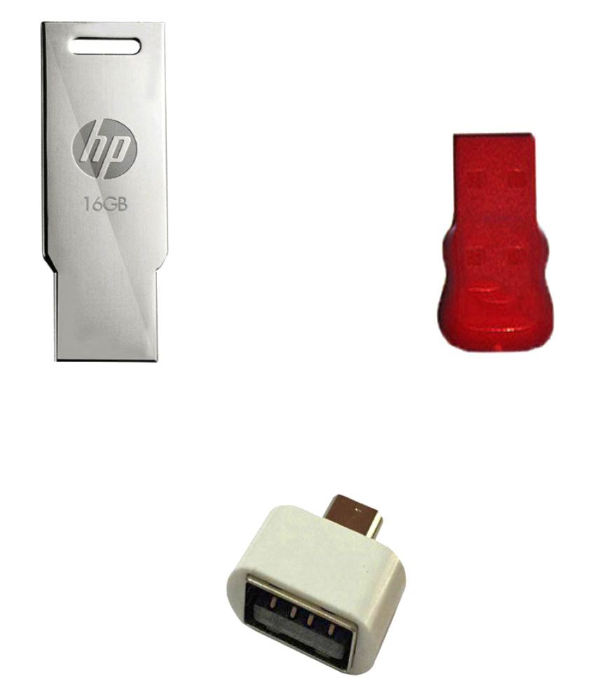Hp V232w 16gb Usb 2.0 Utility Pendrive With Otg Adapter And Card Reader available at snapdeal for Rs.669