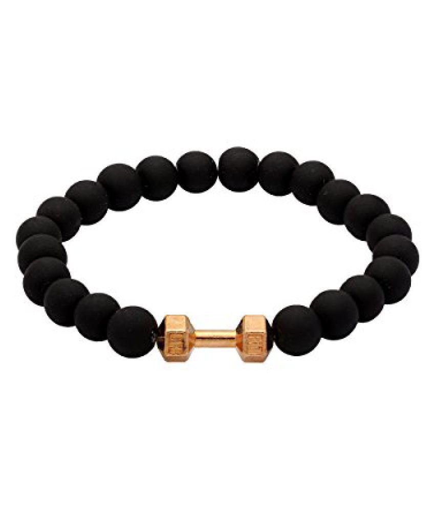 Voylla Black And Rose Gold Plated Sophisticated Beaded Bracelet available at snapdeal for Rs.299