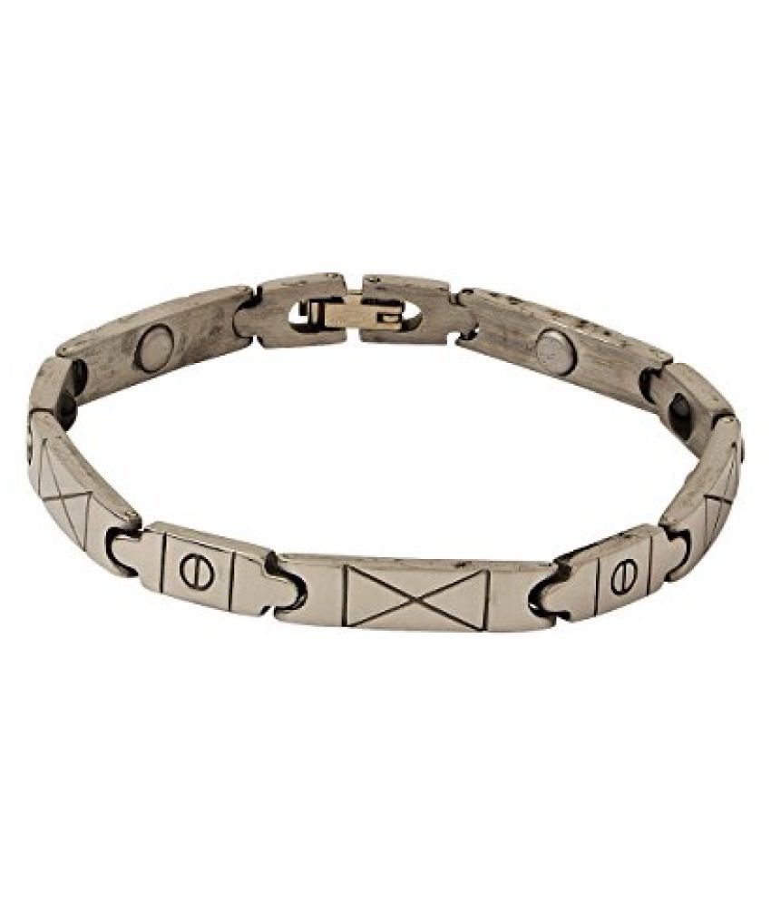 Voylla Designer Silver Plated Band Bracelet For Men available at snapdeal for Rs.649