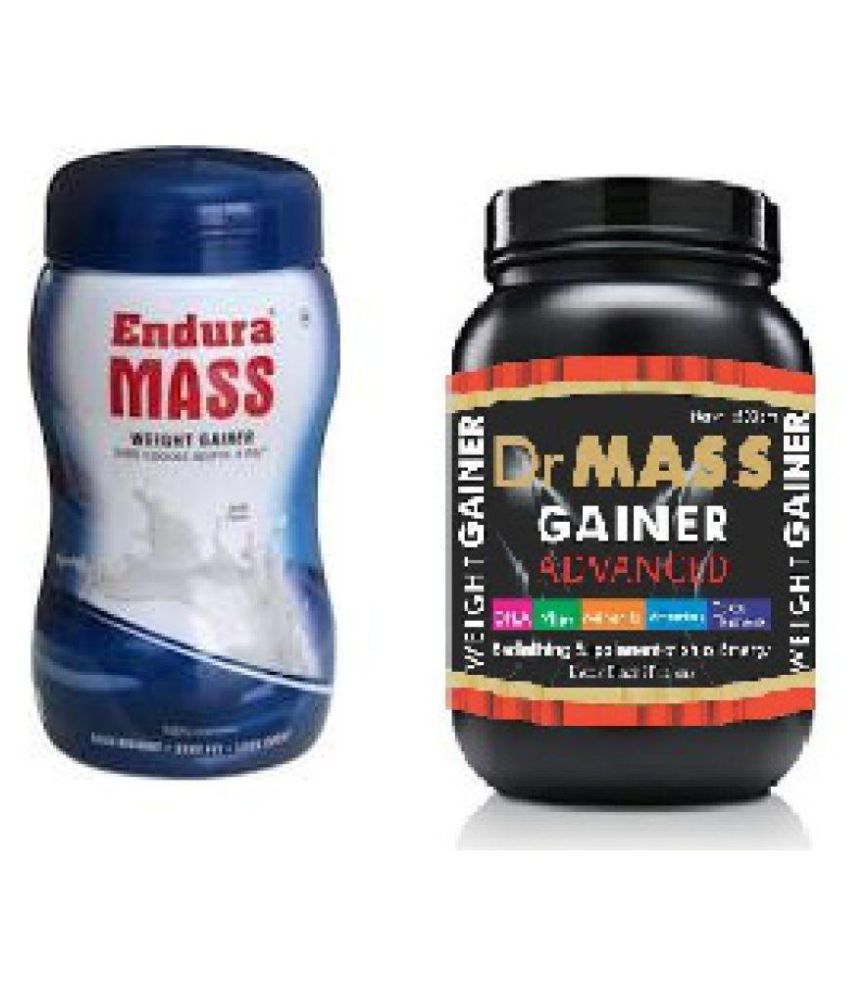 Endura Mass Gainer 500g + Dr Well Weight Gainer 500 Gm Vanilla Weight Gainer Powder Pack Of 2 available at snapdeal for Rs.1500